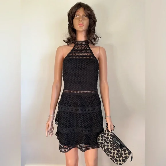 chinese dress ladies Deep V-Neck Lace Tiered Dress main image 1